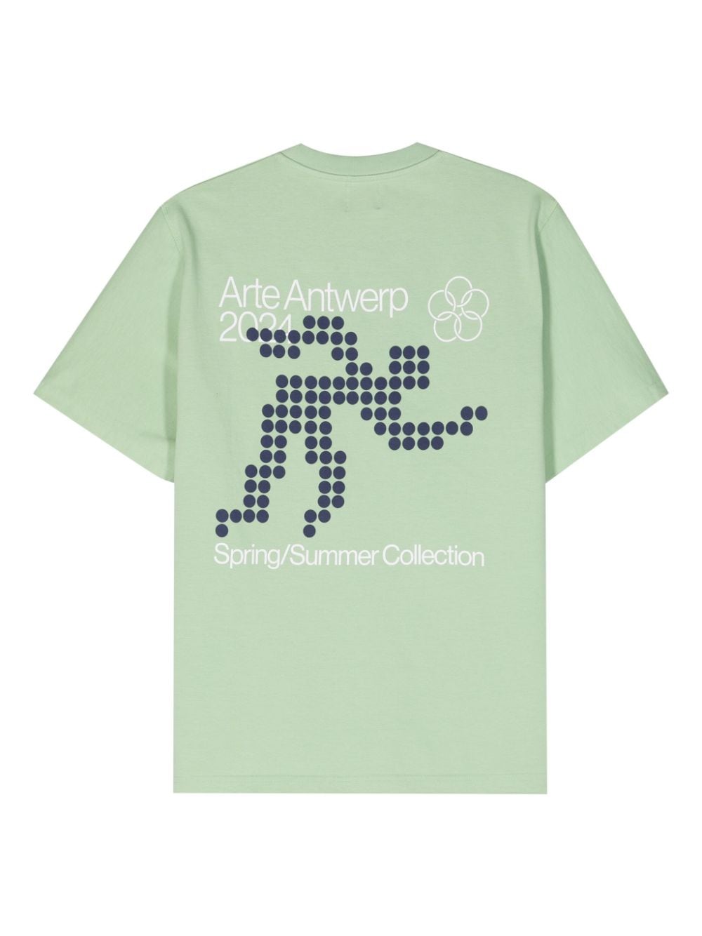 Shop Arte Teo Back Runner Cotton T-shirt In Green