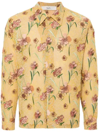 Séfr Ripley floral-embroidered Shirt | Yellow | FARFETCH IN