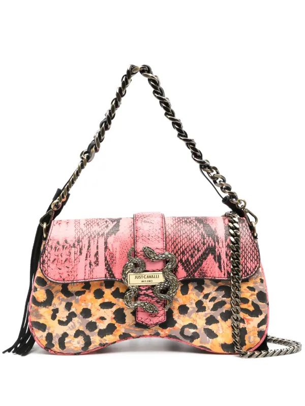 Just Cavalli mix-print logo-engraved Shoulder Bag - Farfetch