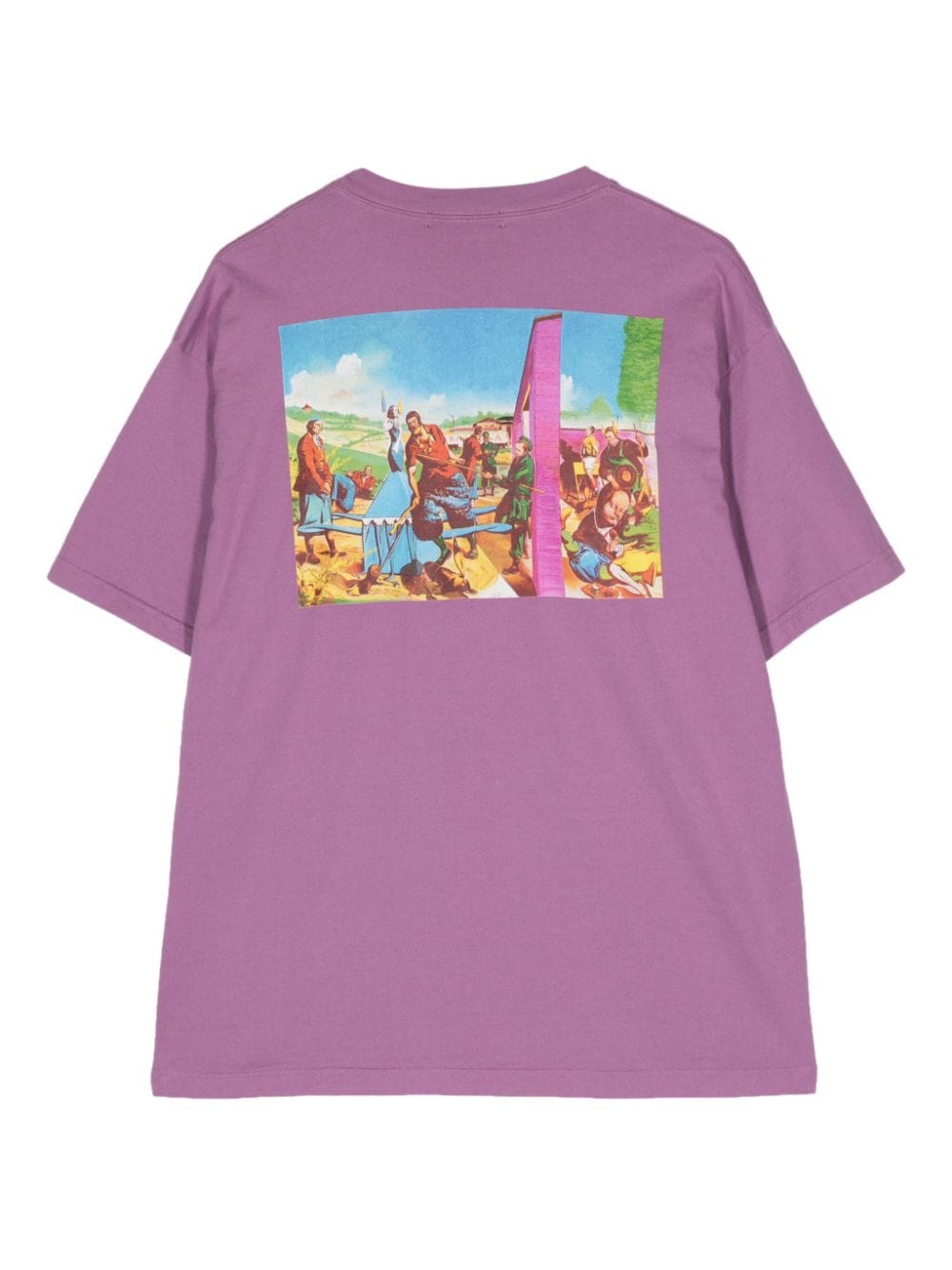 Shop Undercover Neo Rauch-print Cotton T-shirt In Purple