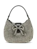 Self-Portrait crystal-embellished bow-detail tote bag - Silver