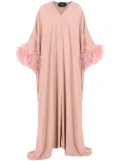 Taller Marmo Gala feather-trim kaftan dress - Pink