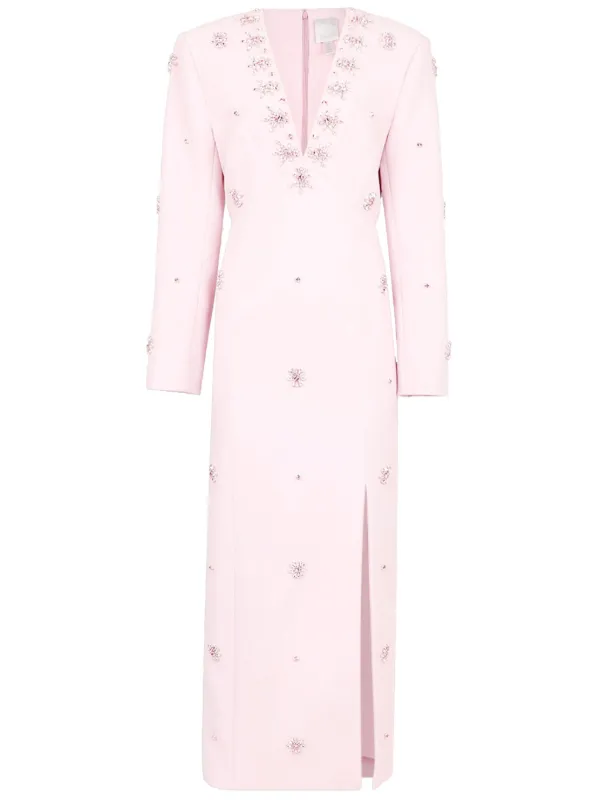 huishan zhang pink dress Huishan Zhang Aurore crystal-embellished Midi Dress | Pink