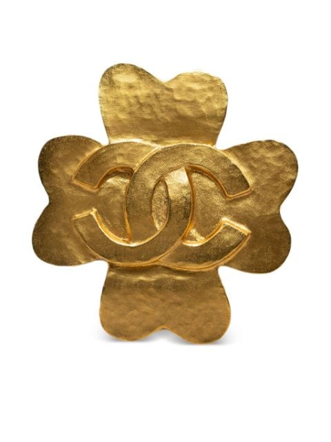 CHANEL Pre-Owned CC Clover brooch