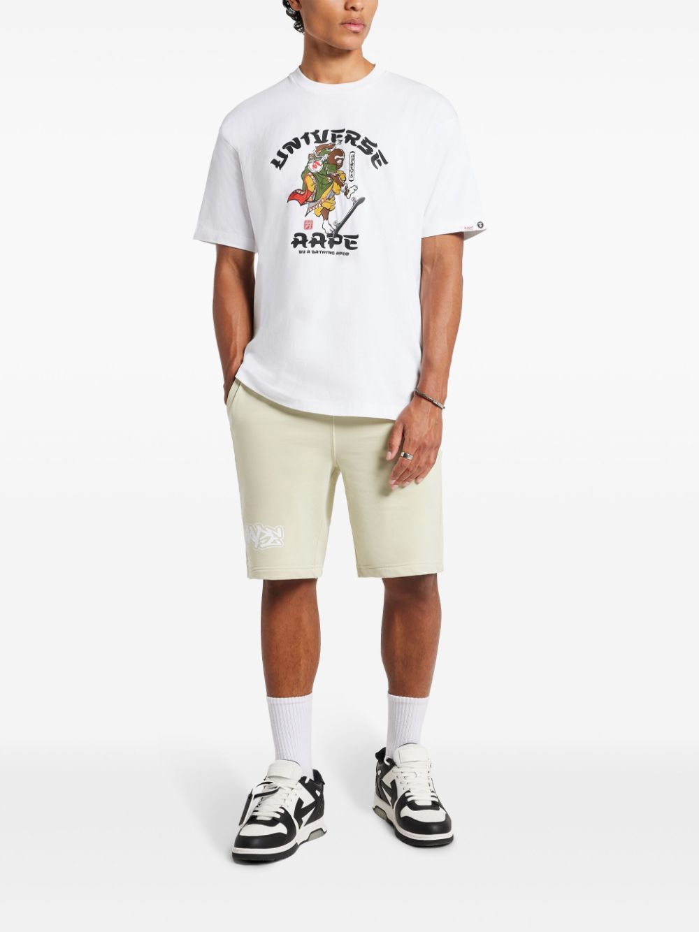 AAPE BY *A BATHING APE® logo-print T-shirt - Wit