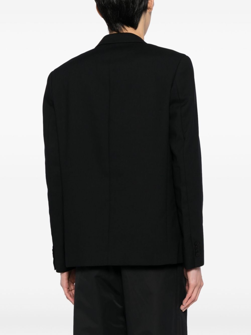 Shop Croquis Peak-lapels Wool-blend Blazer In Black