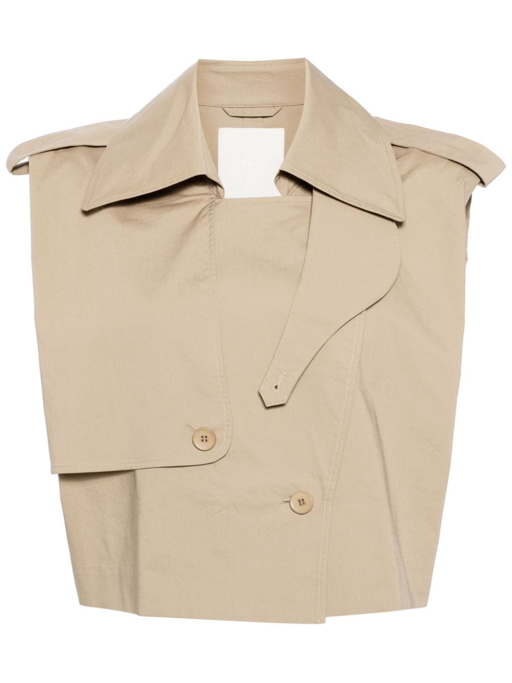 Jnby Double-breasted Trench Vest In Brown