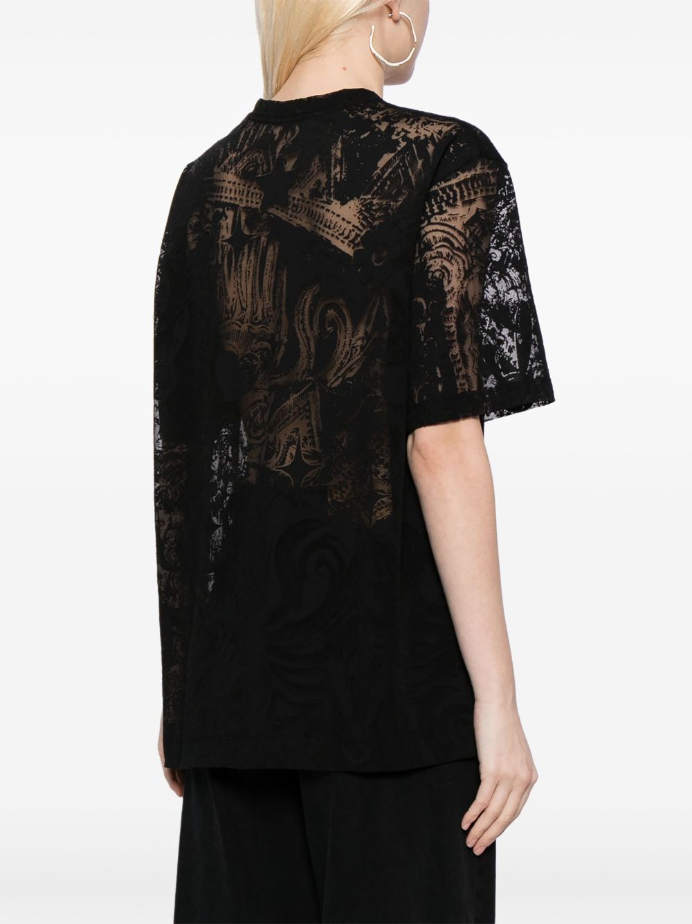 Shop Jnby Graphic-print Transparent T-shirt In Black