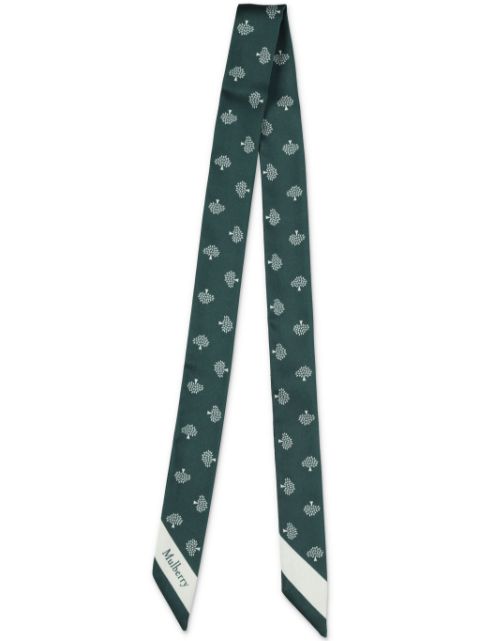 Mulberry small Skinny Tree-print scarf