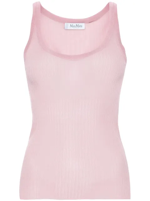 Max Mara semi-sheer fine-ribbed top