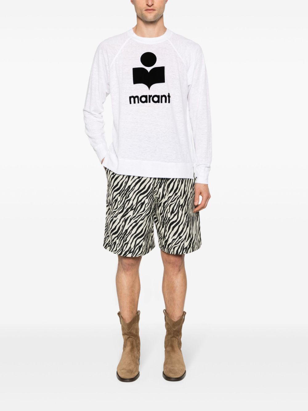 Shop Marant Kieffer Linen T-shirt In Weiss