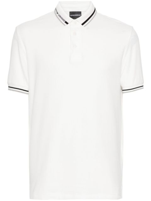 Emporio Armani logo-jacquard cotton polo shirt