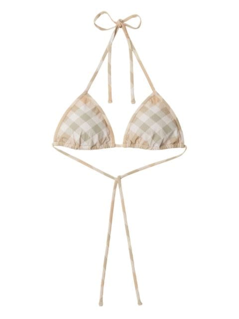 Burberry checked triangle bikini top