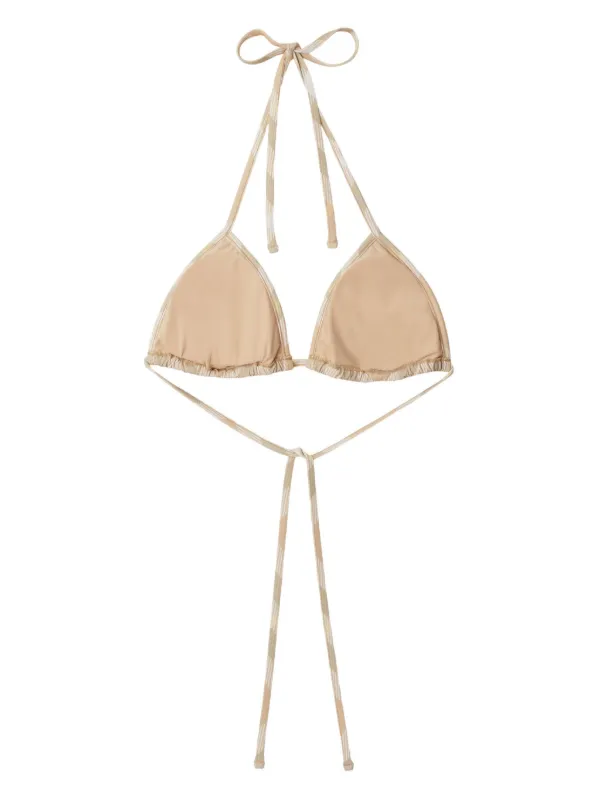 Burberry Checked Triangle Bikini Top | Neutrals | FARFETCH