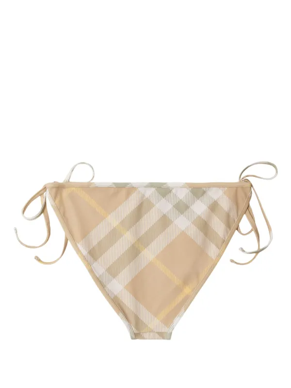 Burberry Checked side tie Bikini Bottoms Neutrals FARFETCH SA