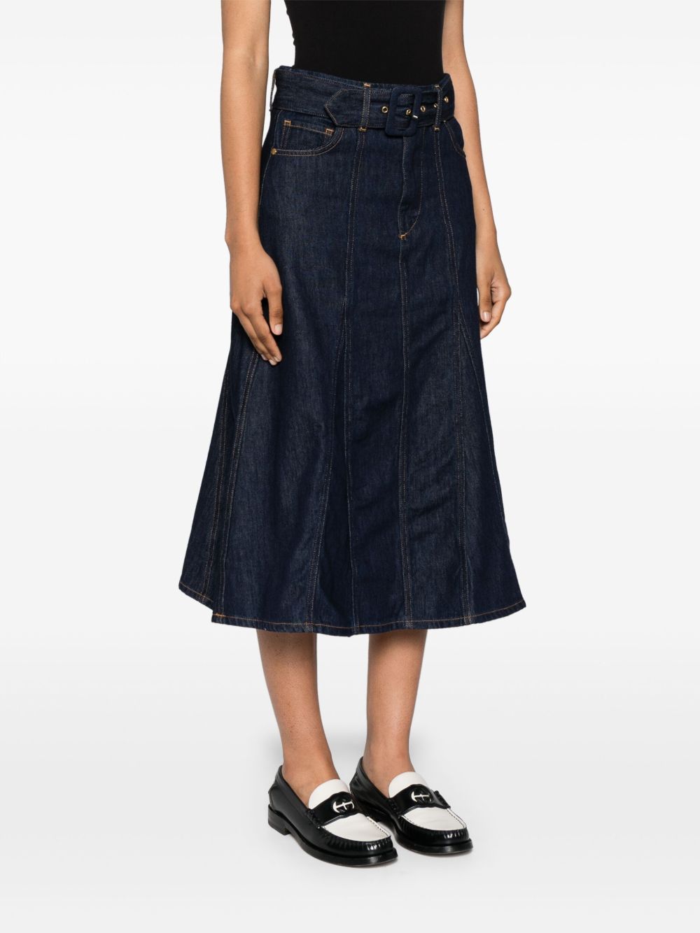 Ba&Sh Denim midi-rok Blauw