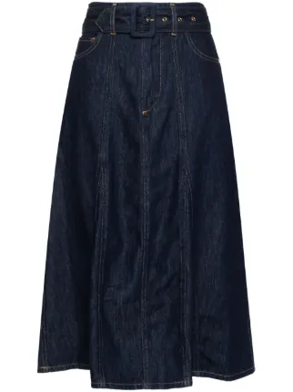 Ba&Sh Dakota Denim Midi Skirt | Blue | FARFETCH AO