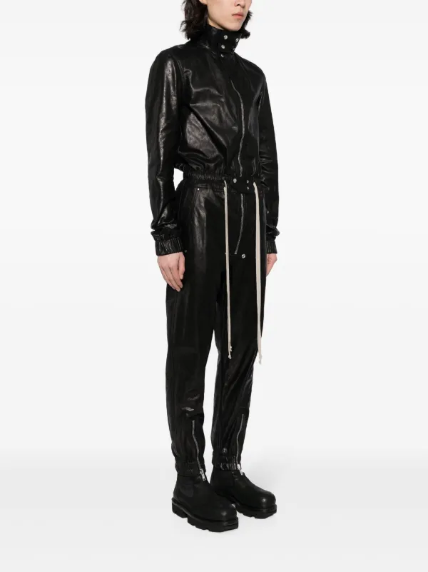 Rick Owens tapered-leg Leather Jumpsuit | Black | FARFETCH