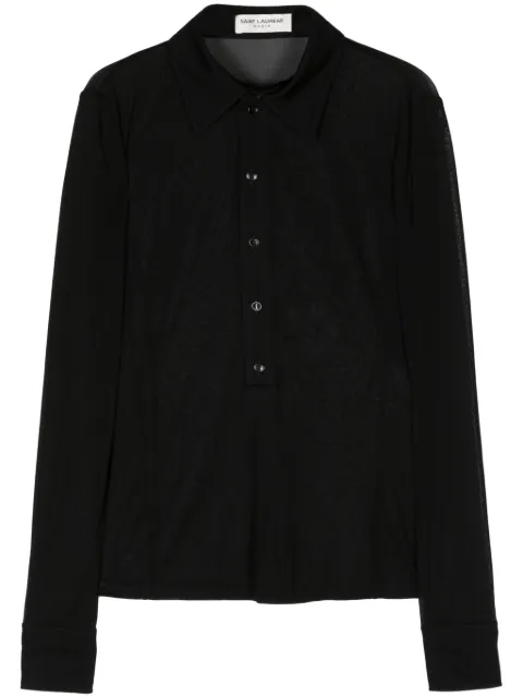 Saint Laurent camisa de malla con botones