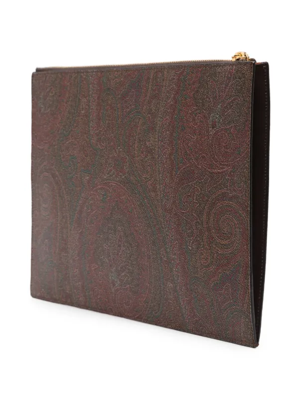 ハンドバッグ ETRO Paisley jacquard fabric clutch bag Etro - Jacquard fabric clutch brown - The Corner