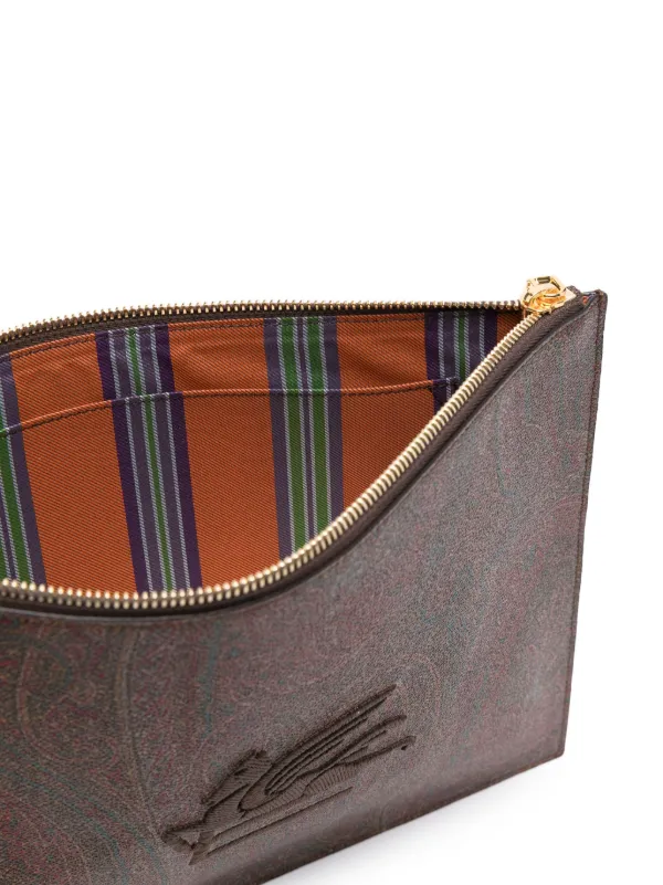 ハンドバッグ ETRO Paisley jacquard fabric clutch bag Etro - Jacquard fabric clutch brown - The Corner