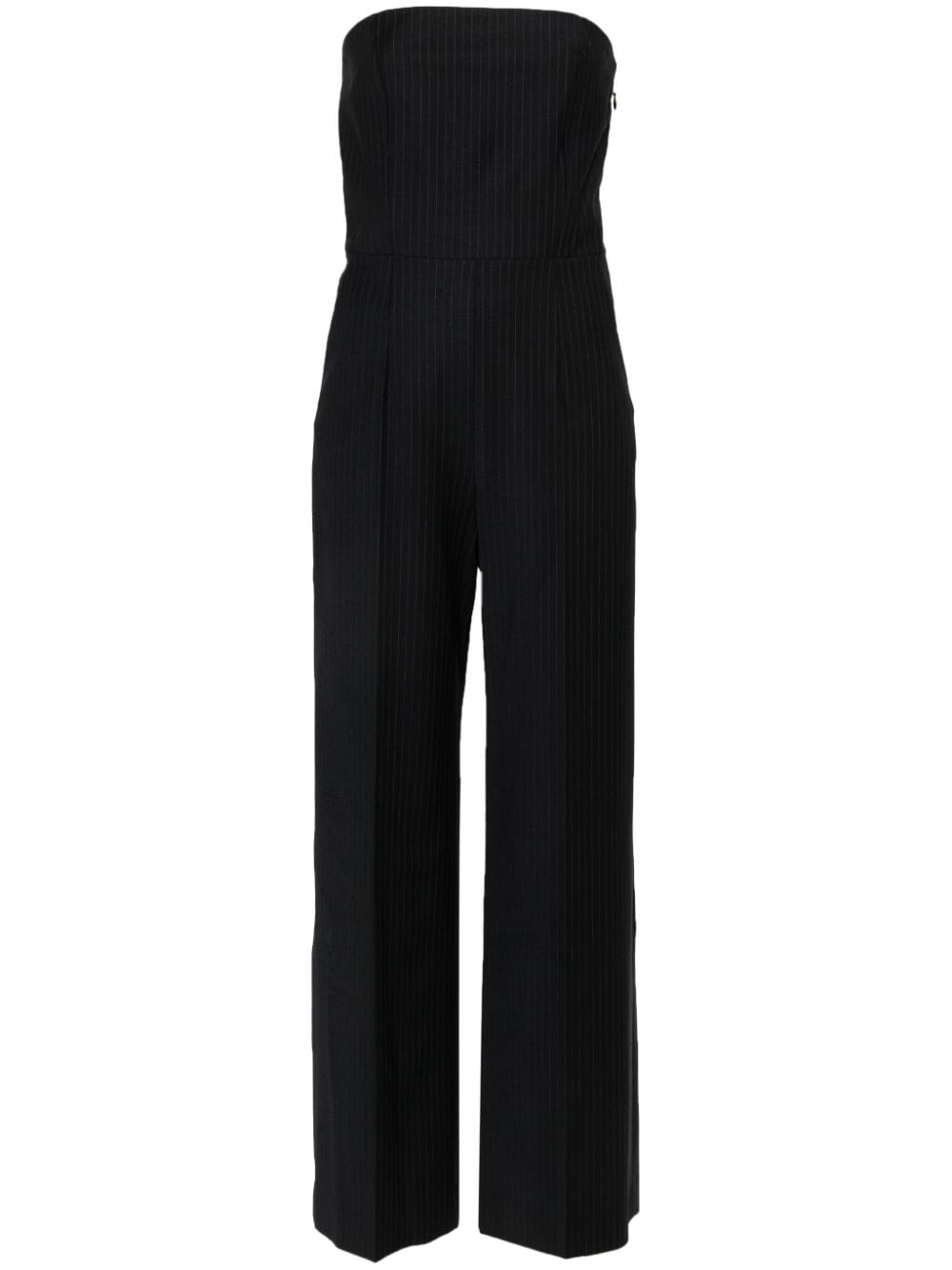 Ba&sh Phoebe Pinstriped Strapless Jumpsuit In Black