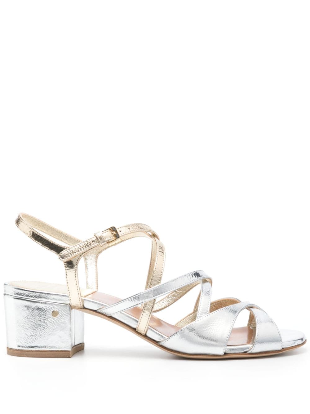Shop Laurence Dacade Janet 55mm Leather Sandals In Silver