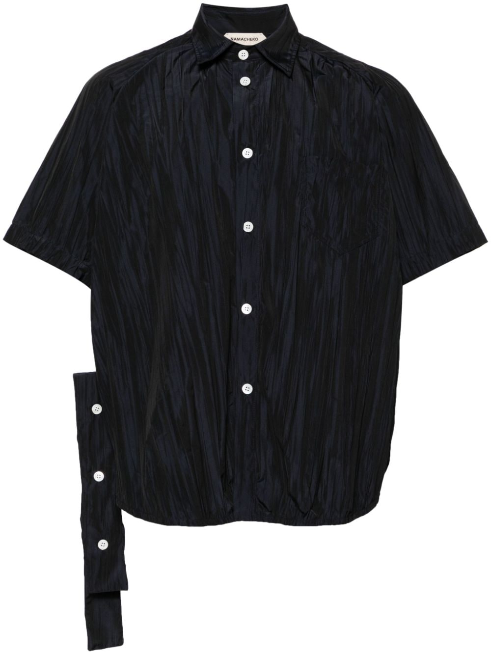 namacheko chemise plissée ven à design asymétrique - bleu