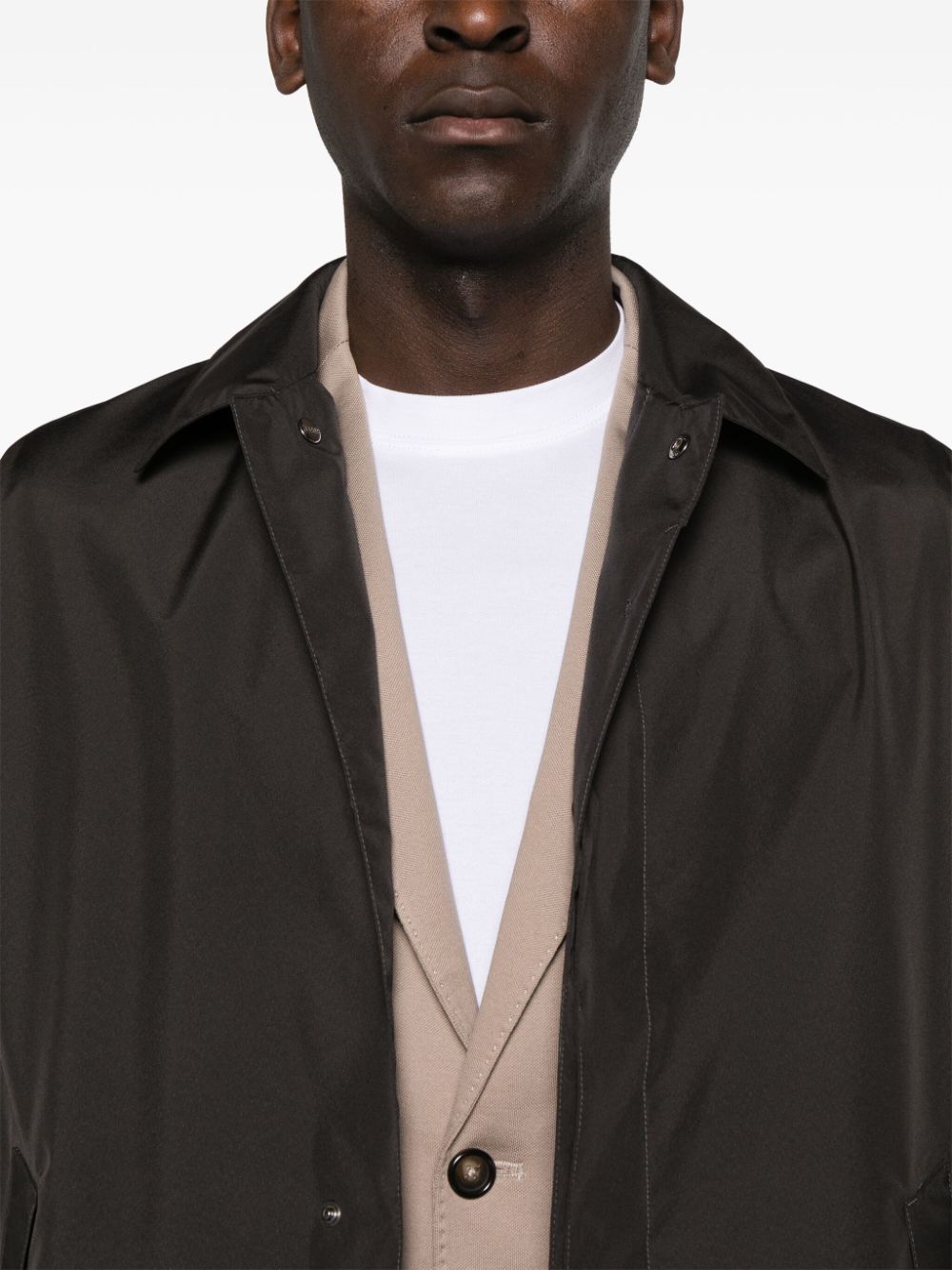Shop Herno Laminar Spread-collar Trench Coat In Grau