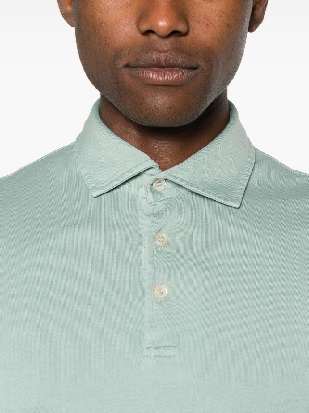 Shop Fedeli Cutaway-collar Polo Shirt In Blue