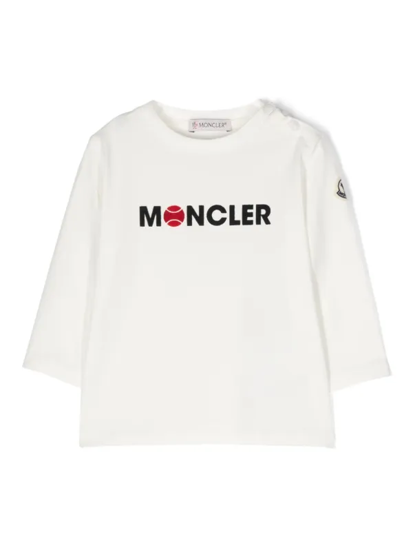 Moncler Enfant flocked logo long sleeve T shirt Farfetch