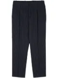 Maison Kitsuné pinstriped tapered trousers - Blue