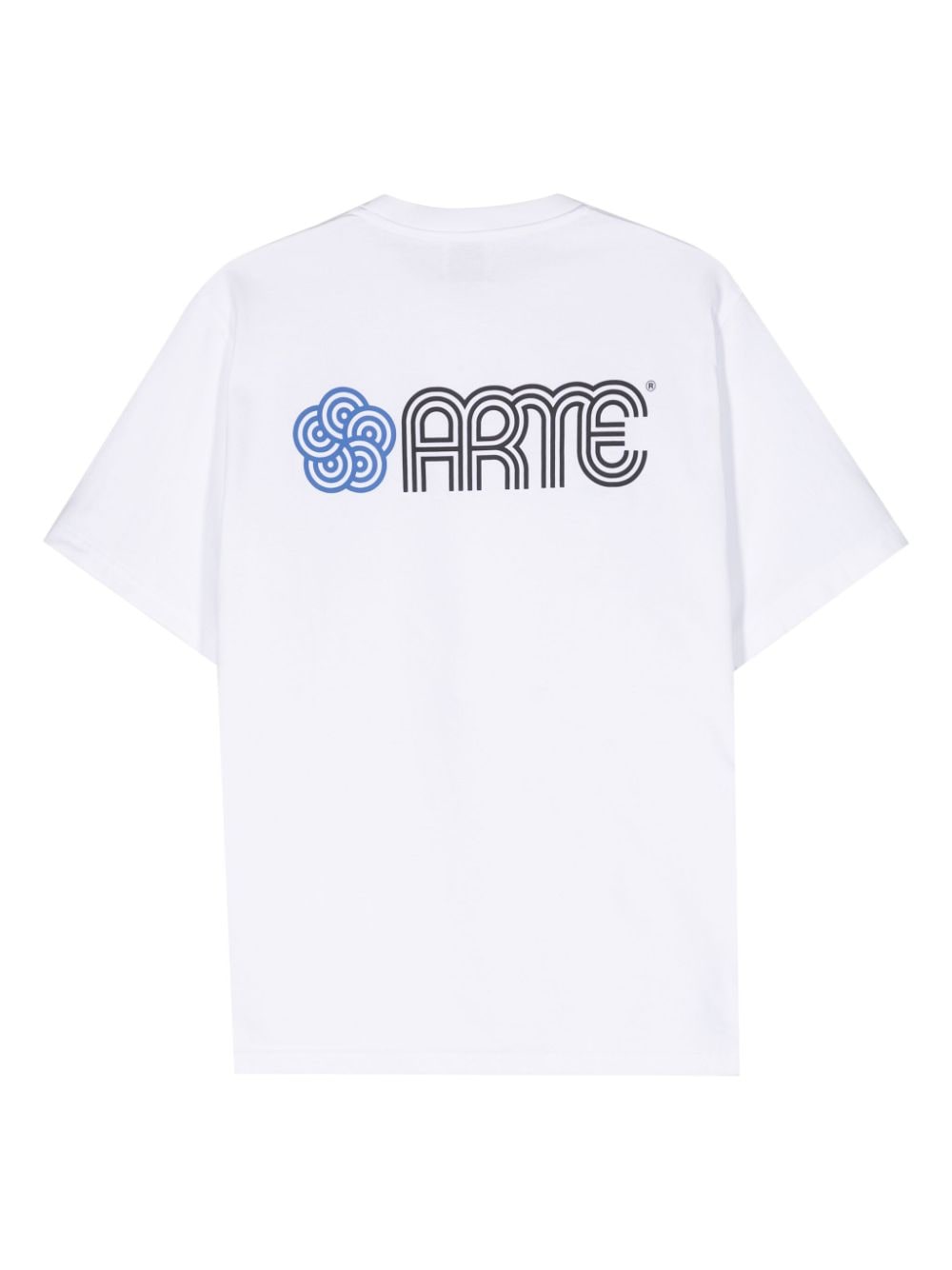 Shop Arte Teo Circle Flower-print Cotton T-shirt In White