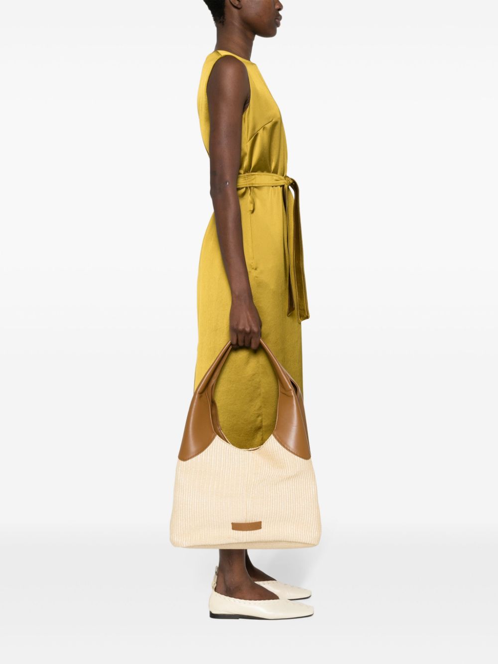 Shop Themoirè Ninfa Straw Shoulder Bag In Neutrals