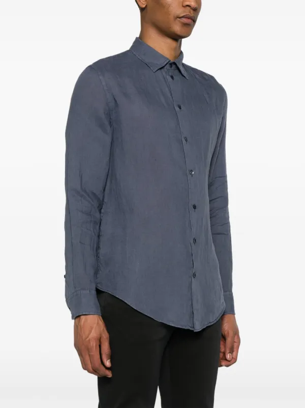 Emporio Armani ロングスリーブ リネンシャツ - Farfetch 