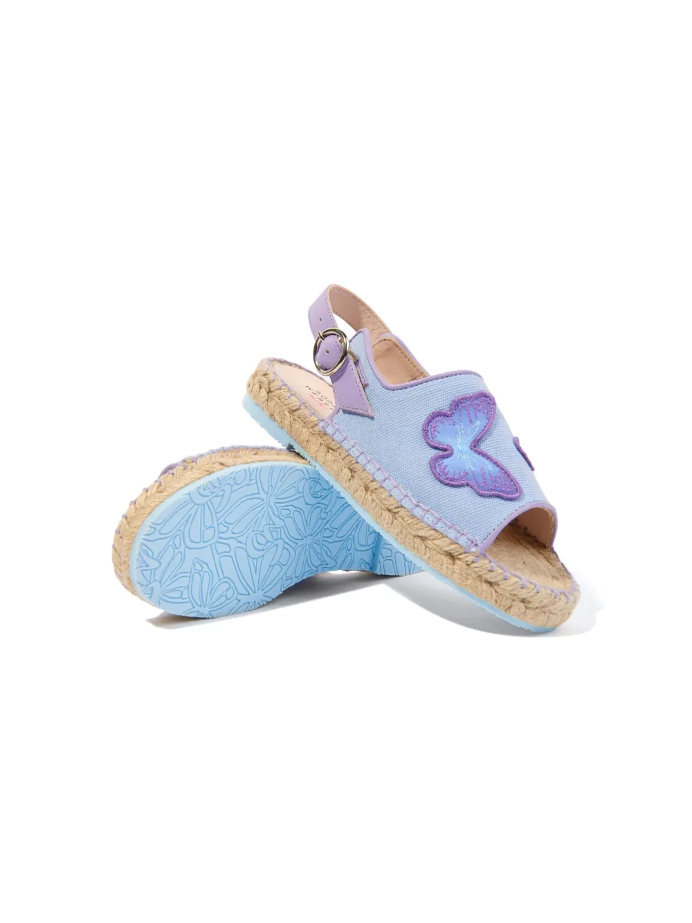 Shop Sophia Webster Mini Butterfly-appliqué Slingback Espadrilles In Purple