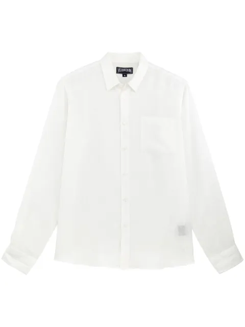 Vilebrequin logo-embroidered linen shirt