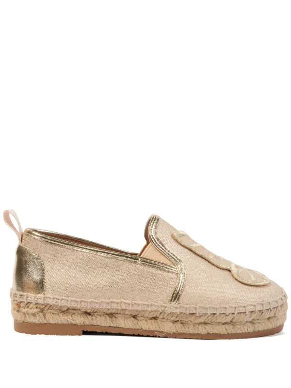 Sophia Webster Mini Butterfly Embroidery Espadrilles Neutrals FARFETCH AZ