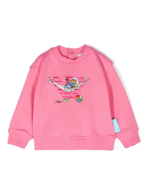 Emporio Armani Kids x The Smurfs embroidered sweatshirt