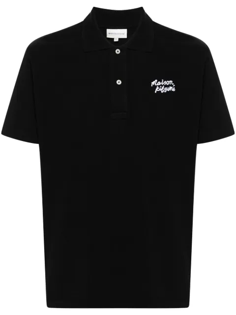 Maison Kitsuné Handwriting logo-embroidered polo shirt