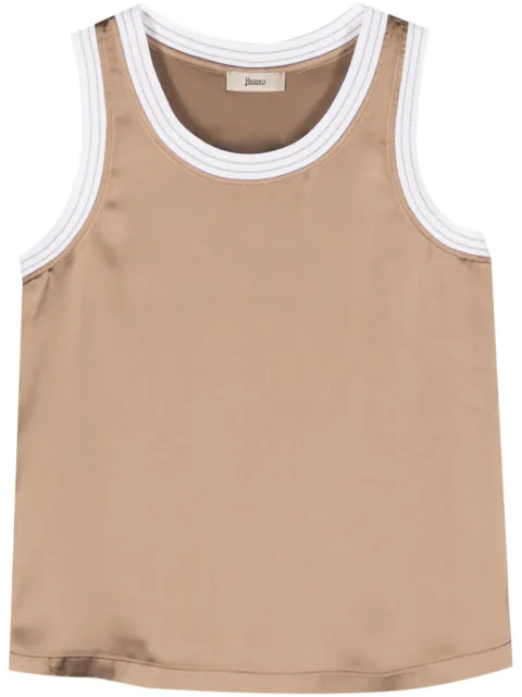 Herno sleeveless satin-finish top