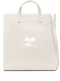 Courrèges Heritage leather tote bag - Grey