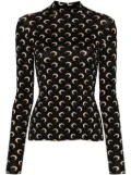 Marine Serre Crescent Moon top - Black