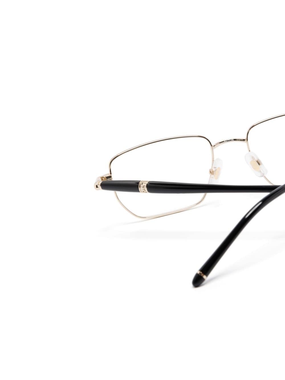 Shop Montblanc Geometric-frame Glasses In Gold