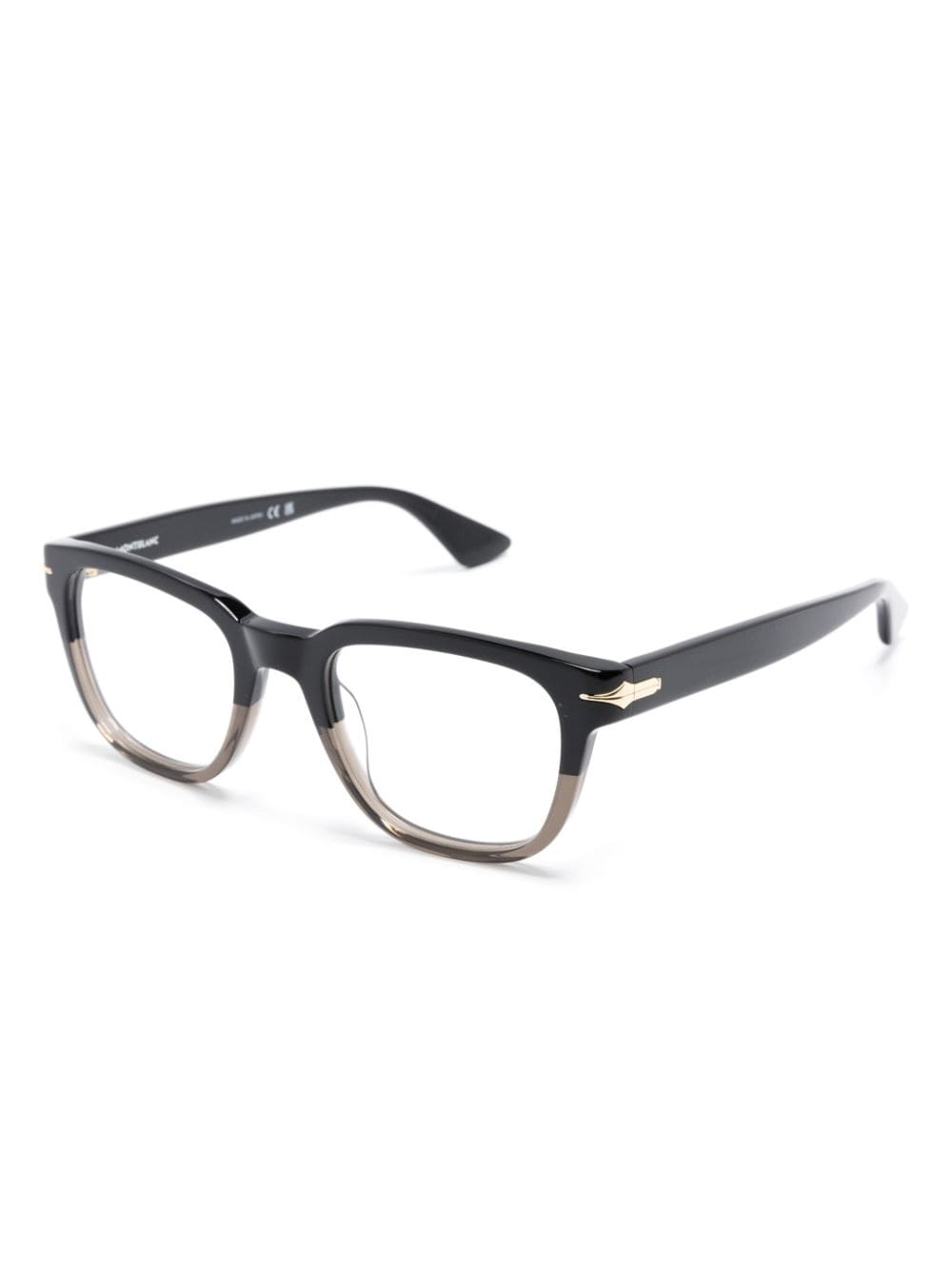 Shop Montblanc Gradient-effect Square-frame Glasses In Black