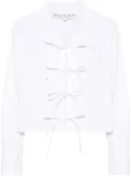 JW Anderson bow-tie cotton cropped shirt - White