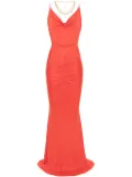 Elisabetta Franchi draped jersey maxi dress - Orange