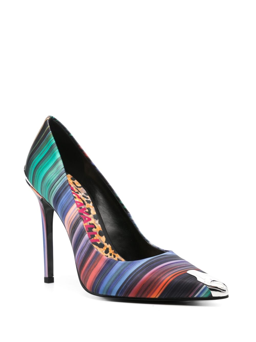 Shop Just Cavalli 110mm Abstract-print Pumps In Black
