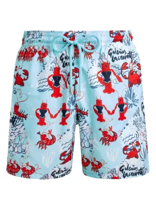 Vilebrequin Swim Trunks Mens 3XL Blue Crab Starfish Print Mesh Lined Drawstring Vilebrequin - Blue Neptune Starfish Art Swim Trunks main image 3