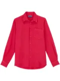 Vilebrequin logo-embroidered linen shirt